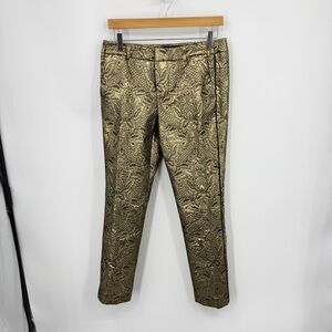 Zadig & Voltaire deluxe Gold Brocade Trousers posh dore sz 38 M
